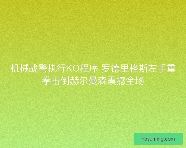 机械战警执行KO程序 罗德里格斯左手重拳击倒赫尔曼森震撼全场 机械战警执行KO程序 罗德里格斯左手重拳击倒赫尔曼森震撼全场